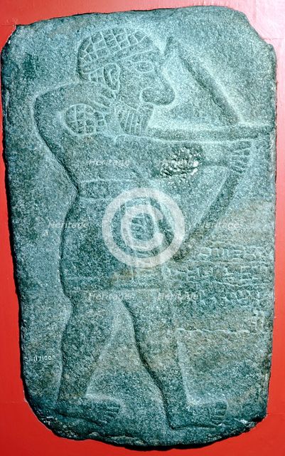 Hittite relief of an archer, Tell Halaf, Syria, c10th - 9th century BC. Artist: Unknown