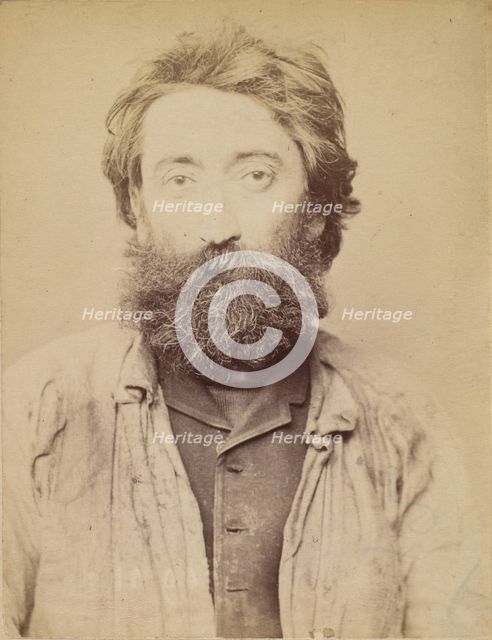 Hivon. Pierre. 45 ans, né à Bourbon le Chambai (Allier). Lithographe. Anarchiste. 4/3/94. , 1894. Creator: Alphonse Bertillon.