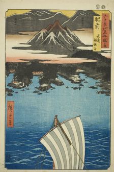 Hizen Province: Mount Inasa in Nagasaki (Hizen, Nagasaki Inasayama), from the series "Famo..., 1853. Creator: Ando Hiroshige