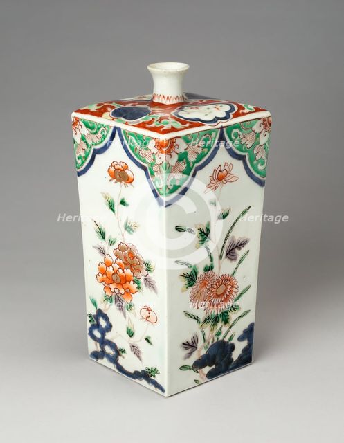 Hizen ware Quadrangular Vase in Imari Style, 18th century. Creator: Unknown.