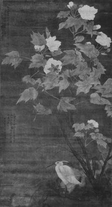 Hibiscus and Egret, dated 1724. Creator: Jiang Tingxi