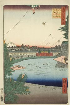 Hibiya and Soto-Sakurada from Yamashita-cho (Yamashita-cho Hibiya Soto-Sakurada), from the..., 1857. Creator: Ando Hiroshige