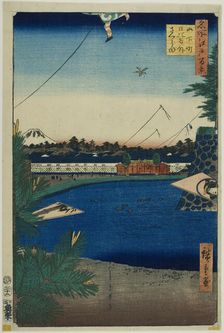 Hibiya and Soto-Sakurada from Yamashita-cho (Yamashita-cho Hibiya Soto-Sakurada), from the..., 1857. Creator: Ando Hiroshige