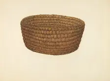 Hickory Bark and Oat Straw Basket, c. 1940. Creator: E. Allen Fritz