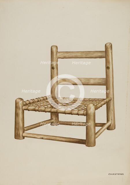 Hickory High Chair, c. 1938. Creator: Florence Hastings.