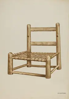 Hickory High Chair, c. 1938. Creator: Florence Hastings