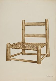Hickory High Chair, c. 1938. Creator: Florence Hastings