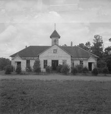 Hickory Mount grange holds its meeting in an old school..., Chatham County, North Carolina, 1939. Creator: Dorothea Lange