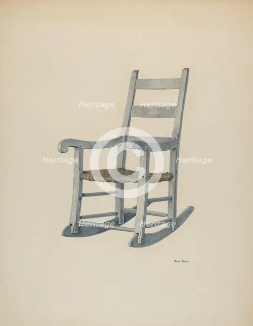 Hickory Rocking Chair, c. 1940. Creator: Pearl Davis.