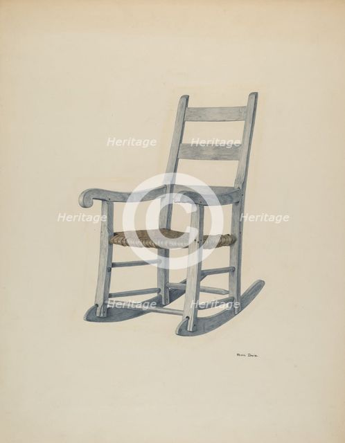 Hickory Rocking Chair, c. 1940. Creator: Pearl Davis.