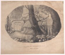 Hidden silhouette of George Washington near his tomb at Mount Vernon, 19th century., 19th century. Creator: Anon