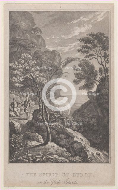 Hidden silhouette: the spirit of Byron in the Greek Isles, ca. 1825. Creator: Henry Burn.