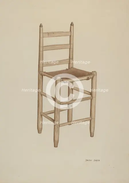Hide-bottom High-seat Chair, c. 1939. Creator: Dorothy Johnson.