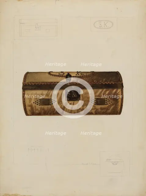 Hide Covered Trunk, c. 1937. Creator: Samuel O. Klein.