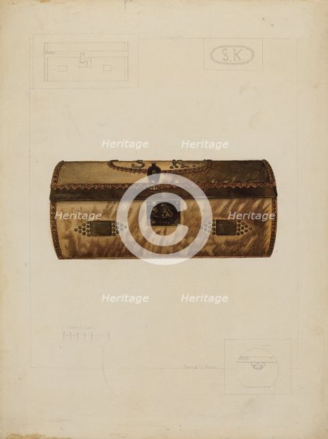 Hide Covered Trunk, c. 1937. Creator: Samuel O. Klein.