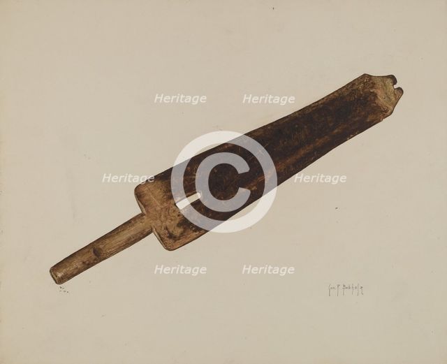 Hide Stretcher, c. 1938. Creator: George Bobholz.