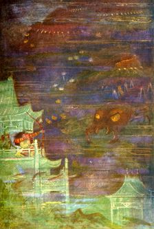 Hidesato and the Centipede 1912. Creator: Evelyn Paul