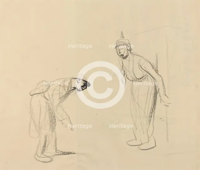 Hiding the "louis" [verso], c. 1914/1919. Creator: Jean Louis Forain.