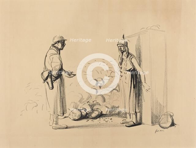 Hiding the "louis", c. 1914/1919. Creator: Jean Louis Forain.