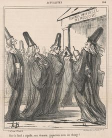 Hier le fusil a aiguille, eux demain ..., 19th century. Creator: Honore Daumier