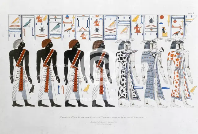 'Hieroglyphics from the Tombs of the Kings at Thebes, discovered by G Belzoni', 1820-1822. Creator: Charles Joseph Hullmandel.