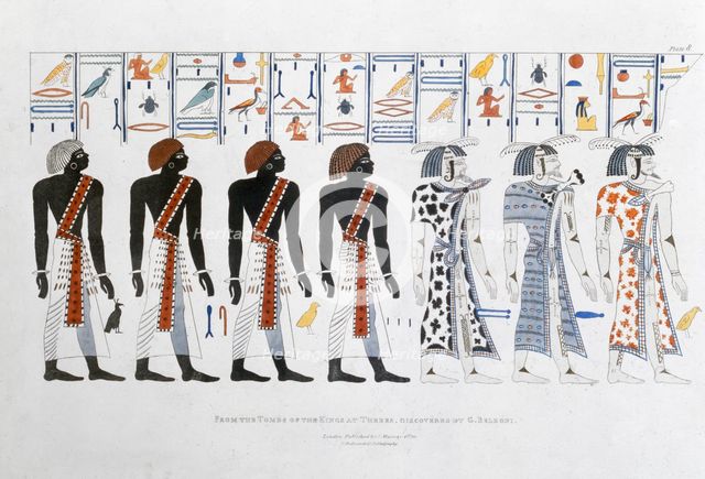 'Hieroglyphics from the Tombs of the Kings at Thebes, discovered by G Belzoni', 1820-1822. Creator: Charles Joseph Hullmandel.