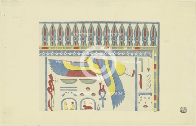 Hieroglyphs framed by a vegetal and geometric band, 1829-1830. Creator: Friedrich Maximilian Hessemer.