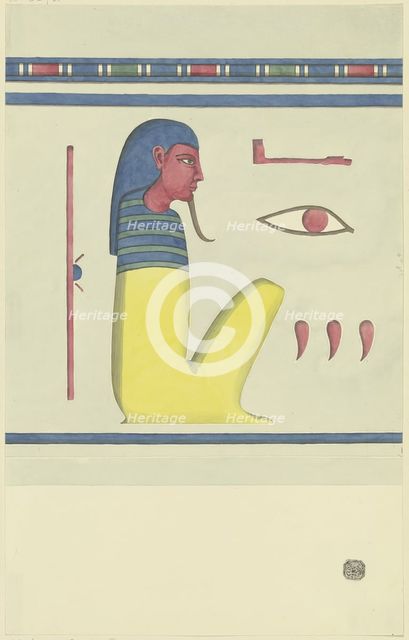 Hieroglyphs framed by an ornamental band, 1829-1830. Creator: Friedrich Maximilian Hessemer.