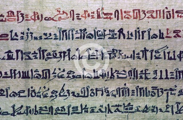 Hieratic Egyptian script from the Book of the Dead. Artist: Unknown