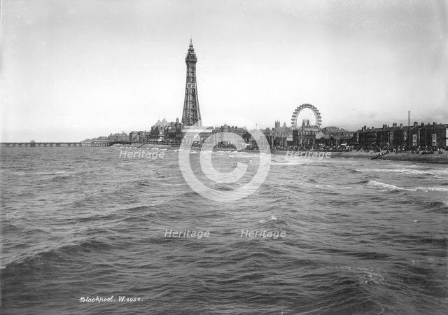 High tide at Blackpool, Lancashire, 1894-1910. Artist: Unknown