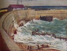 High Tide, West Bay c1930. Artist: CRW Nevinson