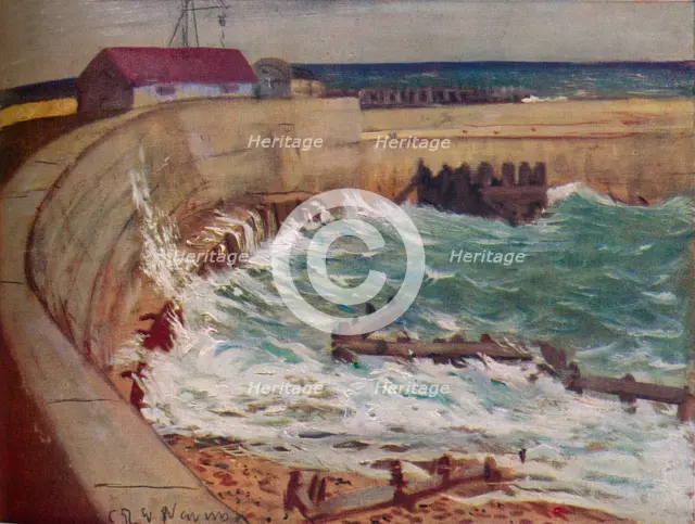 'High Tide, West Bay', c1930. Artist: CRW Nevinson.
