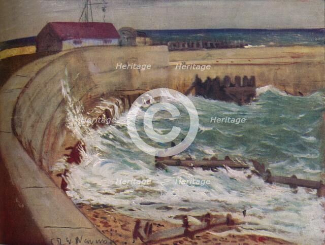 'High Tide, West Bay', c1930. Artist: CRW Nevinson.