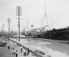 High Water at New Orleans, La. Levee, March 23, 1903, c1903. Creator: Unknown
