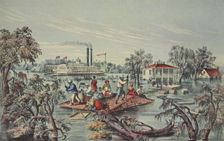 High Water In The Mississippi, pub. 1868, Currier & Ives (Colour Lithograph)