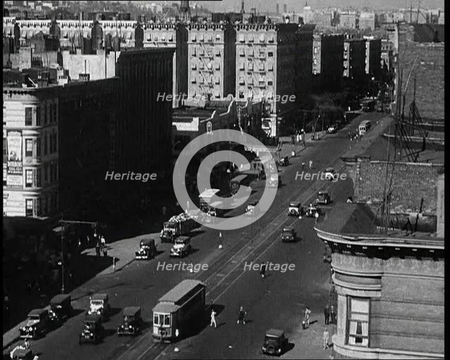 High Angle View of the Streets of New York City, 1930s. Creator: British Pathe Ltd.