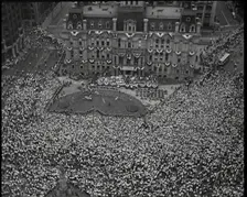 High Angle Shot of a Crowd at the Town Square As the Election Campaign Starts, 1932. Creator: British Pathe Ltd