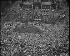 High Angle Shot of a Crowd at the Town Square As the Election Campaign Starts, 1932. Creator: British Pathe Ltd