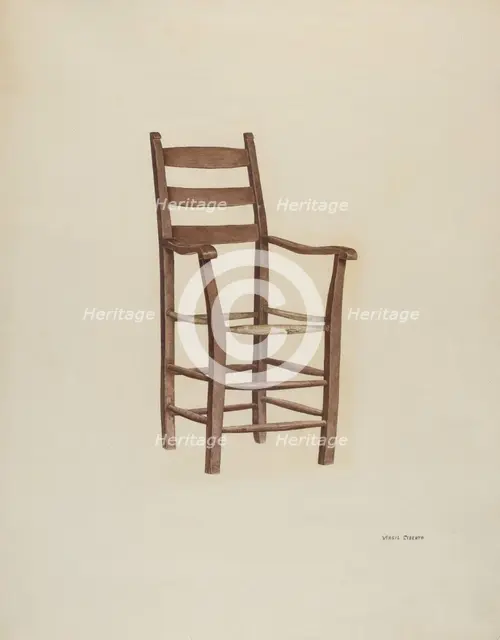 High Armchair, c. 1940. Creator: Virgil A. Liberto.
