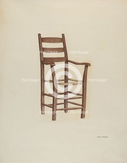High Armchair, c. 1940. Creator: Virgil A. Liberto.