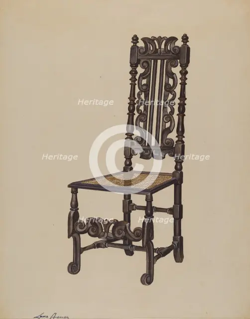 High Back Side Chair, 1937. Creator: Louis Annino.