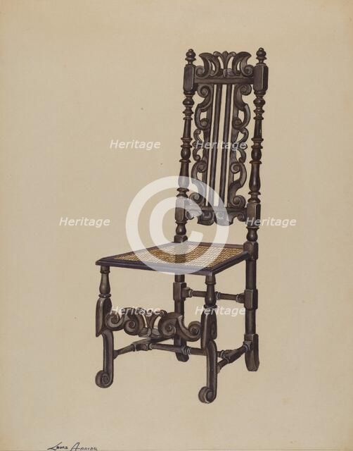High Back Side Chair, 1937. Creator: Louis Annino.