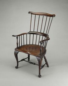 High-Back Windsor Chair, c. 1760. Creator: Unknown