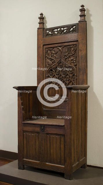 High-Backed Chair, French, 15th-16th century. Creator: Unknown.