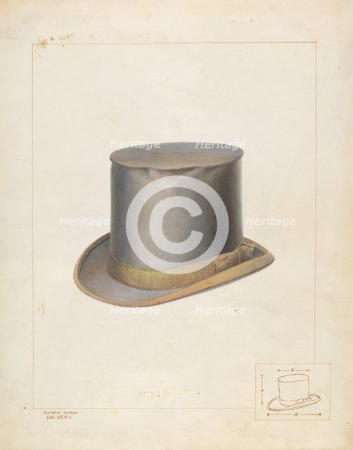 High Beaver Hat, c. 1937. Creator: Gordon Saltar.
