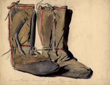 High boots of the shaman Markei from the Bezymyanny ulus, Selkups, 1920. Creator: A. G. Vargin
