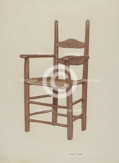 High-bottom High-back Armchair, c. 1939. Creator: Dorothy Johnson.