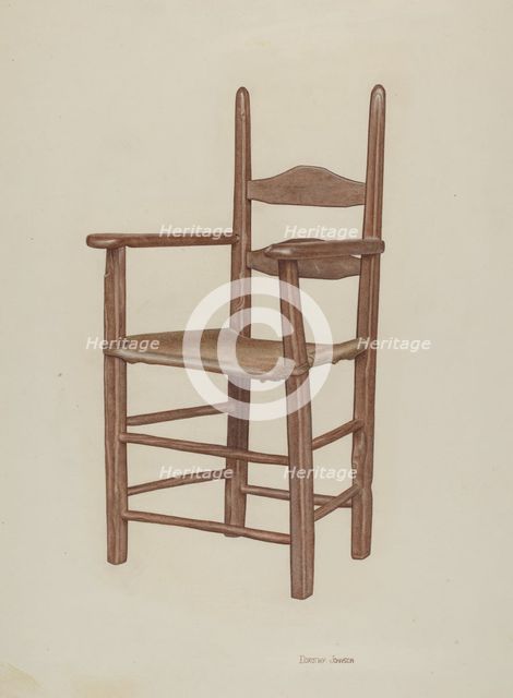 High-bottom High-back Armchair, c. 1939. Creator: Dorothy Johnson.