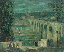 High Bridge at Night, New York City, c. 1910/1920. Creator: Ernest Lawson
