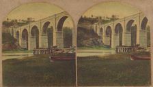 High Bridge, New York; No. 3. View of the Section from the Lower Banks...Cost, $963,427.80...,1860s. Creator: New York Stereoscopic Company